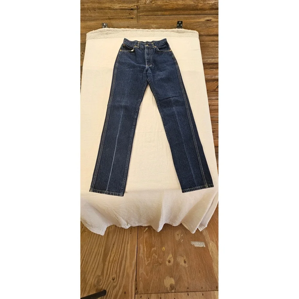 Vintage Lee Riders Boys Jeans Size 14 Regular Dark Wash Straight Leg Made in USA